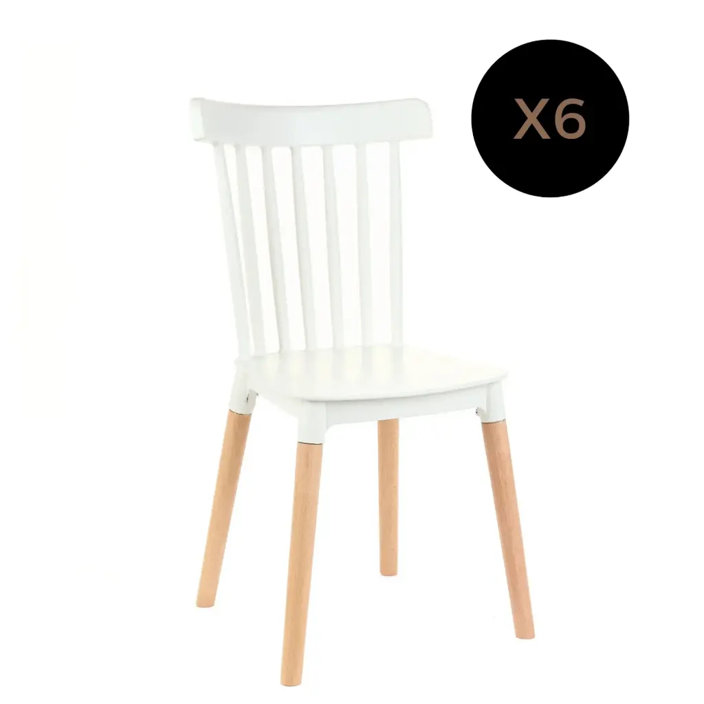 Silla Windsor blanca x 6 unidades
