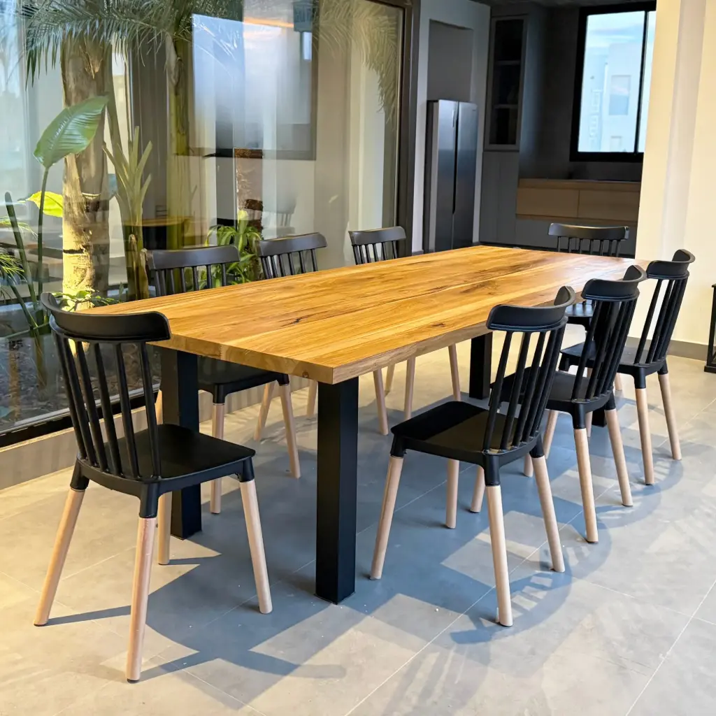 Mesa Petiribí+ Sillas Windsor negras