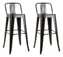 Set banquetas Tolix con respaldo